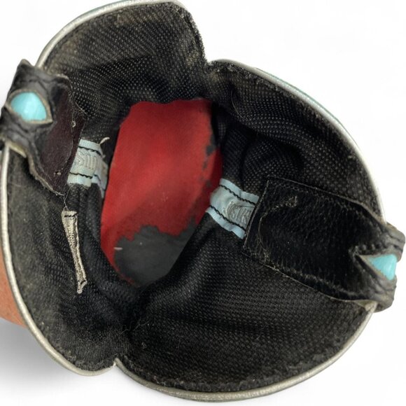 Justin Leather Turquoise Black Roper Western Cowgirl Cowboy Boots Women's 8.5 B - Picture 9 of 13